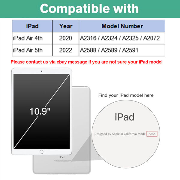 For iPad Air 4 Air 5 Case 10.9 inch 360 Degrees Rotating PU Leather Cover 360 - Image 2
