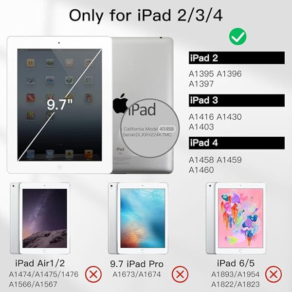 For iPad 2 3 4 Generation Case 9.7 inch 360 Degrees Rotating PU Leather Cover 360 - Image 2