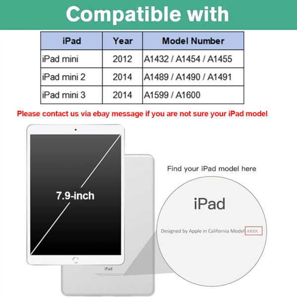 For iPad Mini 1 2 3 Case 7.9 inch 360 Degrees Rotating PU Leather Cover 360 - Image 2