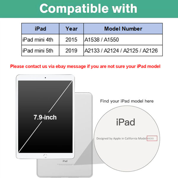For iPad Mini 4 Mini 5 Case 7.9 inch 360 Degrees Rotating PU Leather Cover 360 - Image 2