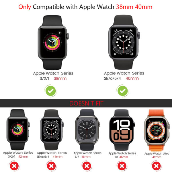 38mm 40mm Rubber Band and Case Cover For Apple Watch Series - Image 2