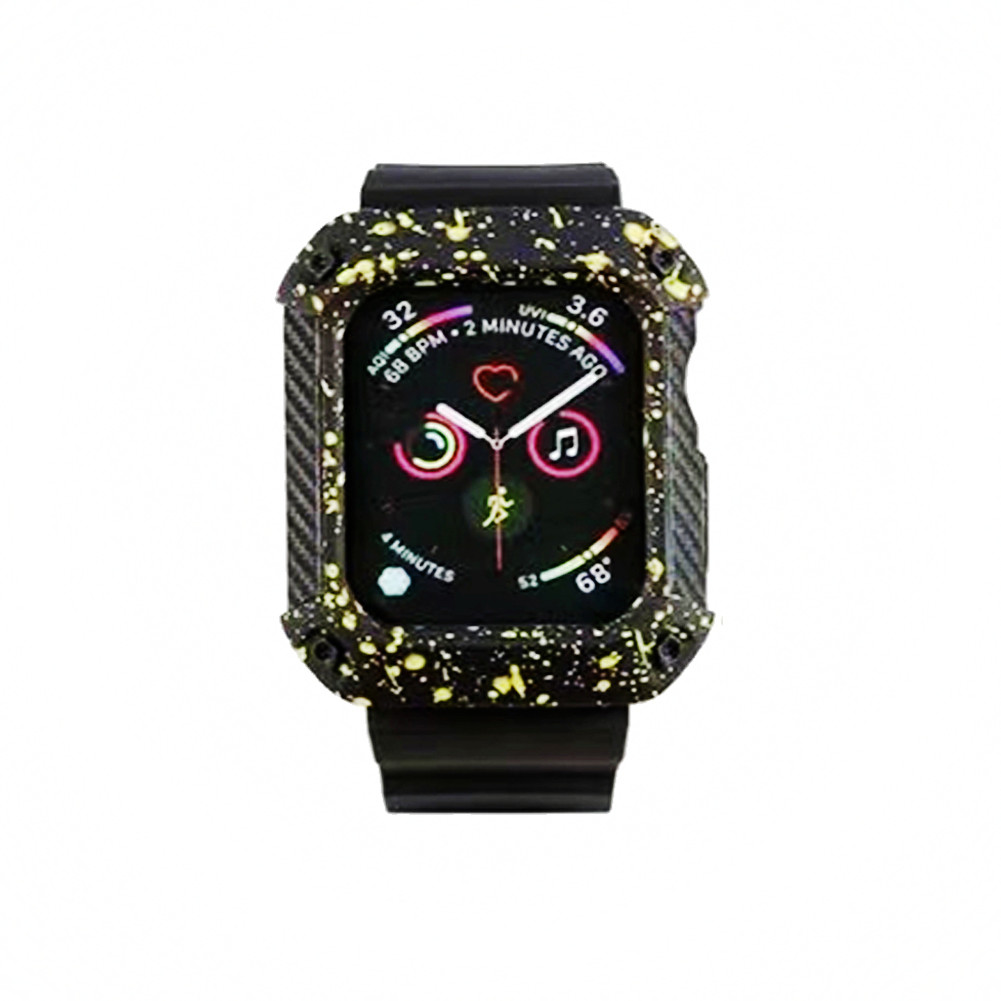 42mm 44mm Rubber Band Strap and Case Cover For Apple Watch Series 1/2/3/4/5/6/SE