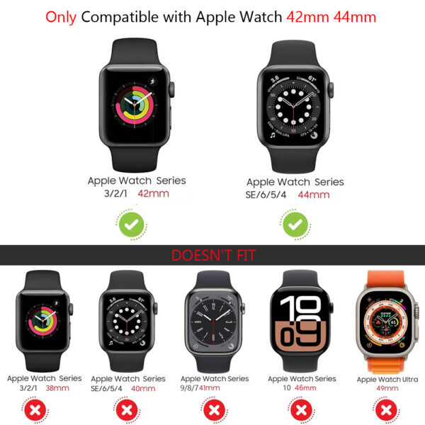 42mm 44mm Rubber Band and Case Cover For Apple Watch Series - Image 2