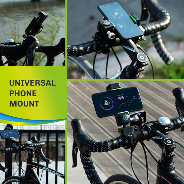 Phone Holder Handlebar Mount, for Motorcycle MTB Bike Bicycle GPS, with LED lights, BKMT02 - Image 6