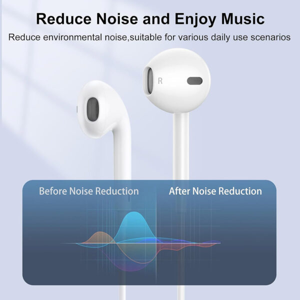 Wired Earbuds with Lighting Connector, In-Ear Headphones Earphones, Built-in Remote to Control Music/Phone Calls/Volume, Stereo NoiseIsolating - Image 3