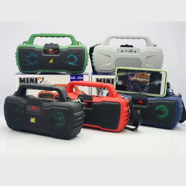Portable Bluetooth Speakers with Straps, RGB Lights, without Kalack and Microphone, AK355 - Image 2