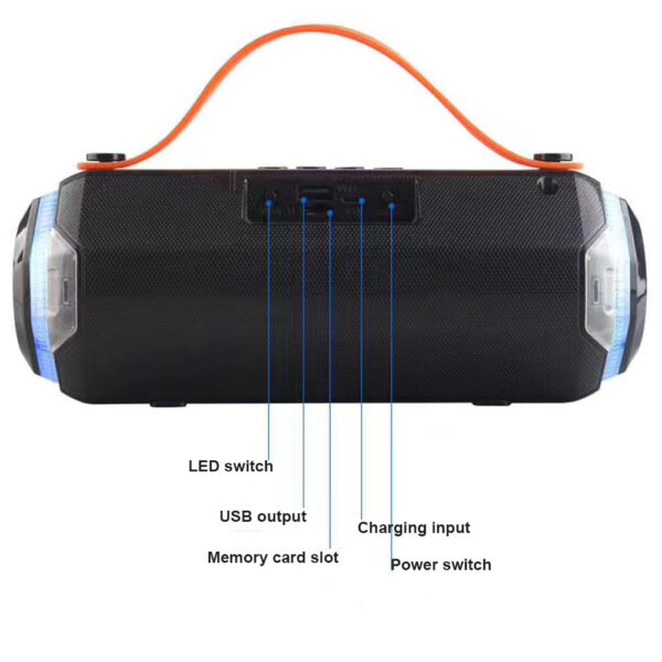 Portable Bluetooth Speakers, RGB Lights, without Kalack and Microphone, JR11 - Image 5