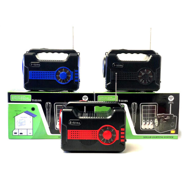 Portable Solar Radio Speaker with Bluetooth 1FM 1AM 1SW 1USB 1TF Port, External Antenna Flashlight, T5219 - Image 2