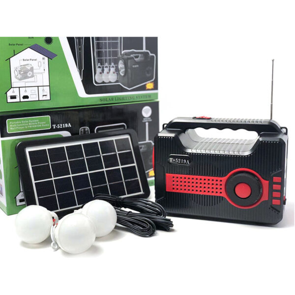 Portable Solar Radio Speaker with Bluetooth 1FM 1AM 1SW 1USB 1TF Port, External Antenna Flashlight, T5219 - Image 5