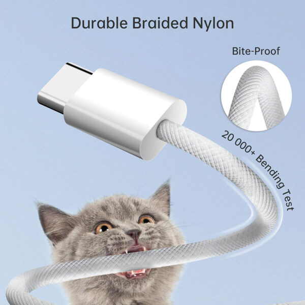 3.3ft / 1m USB-C to USB-C Fast Charger Cable Type C Data Sync Cotton Braided Cord A Grade - Image 5
