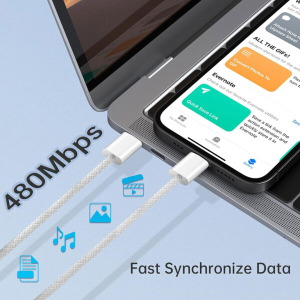 3.3ft / 1m USB-C to USB-C Fast Charger Cable Type C Data Sync Cotton Braided Cord A Grade - Image 6