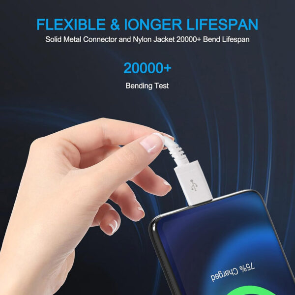 3.3ft / 1m USB-A to Micro V8 Charger Cable Android Data Sync Cord B Grade - Image 3