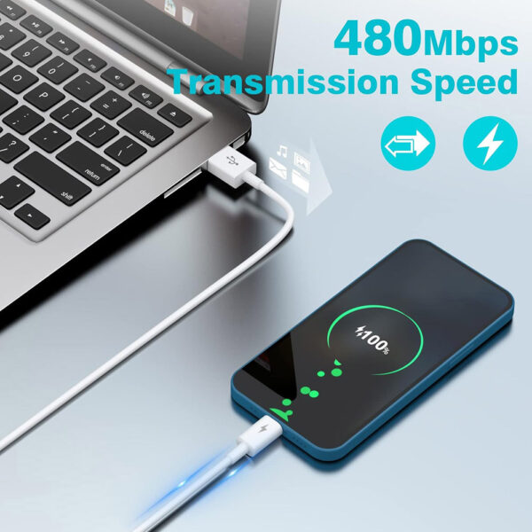 10ft / 3m USC-C to USB-A Fast Charger Cable Type C Quick Data Sync Cord - Image 5