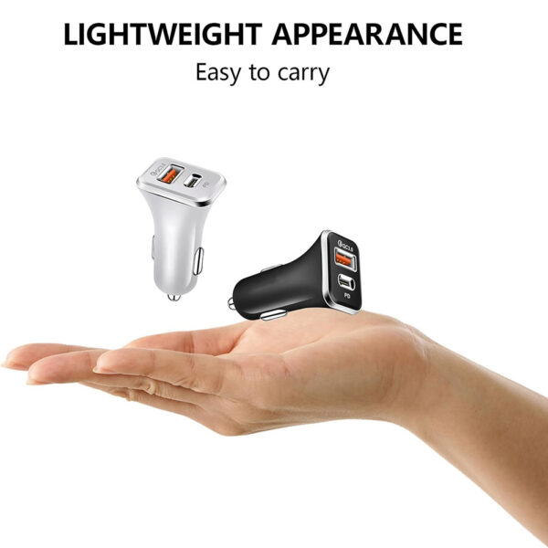 Car Charger Automobile Cigarette Adaptor, Dual Port USB-C PD 20W + USB-A QC 3.0 Fast Charging - Image 7