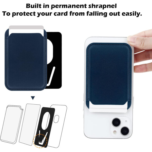 Cell Phone Stick-on ID Credit Card Holder PU Leather Wallet Sleeve Pouch - Image 4