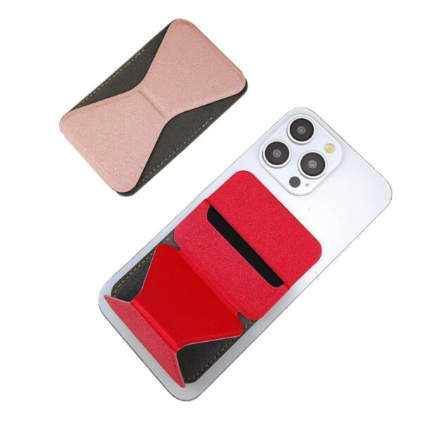 Cell Phone Stick-on ID Credit Card Holder with Stand Wallet Sleeve Pouch - Image 5