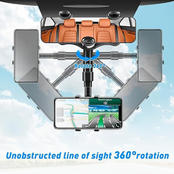 Car Phone Holder Mount, Multifunctional for Car Rearview Mirror / Desk Stand CHD14-MIR01 - Image 6