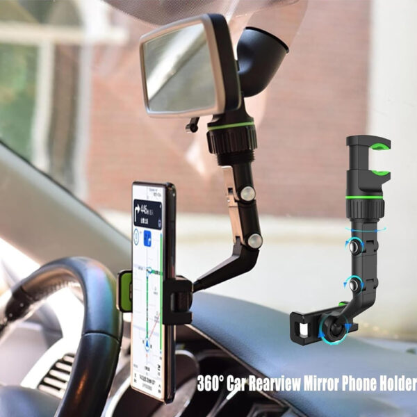 Car Phone Holder Mount, Multifunctional for Car Rearview Mirror / Desk Stand CHD14-MIR02 - Image 5