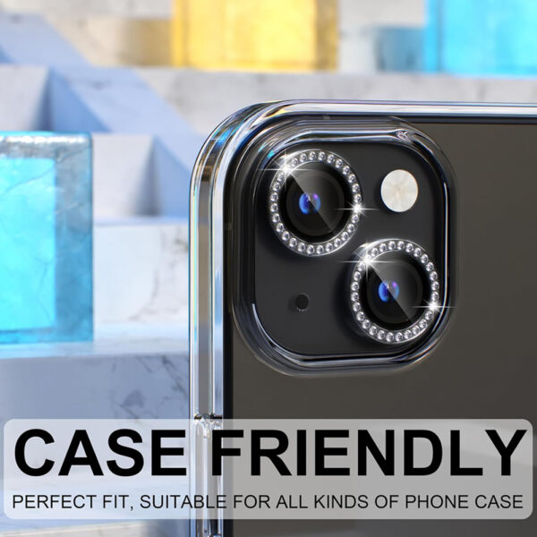 For iPhone 13 Bling Rhinestones Camera Lens Tempered Glass Screen Protector CMA001 - Image 7
