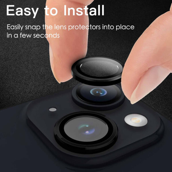 For iPhone 15 Plus Metal Ring Camera Lens Tempered Glass Screen Protector CMA002 - Image 4