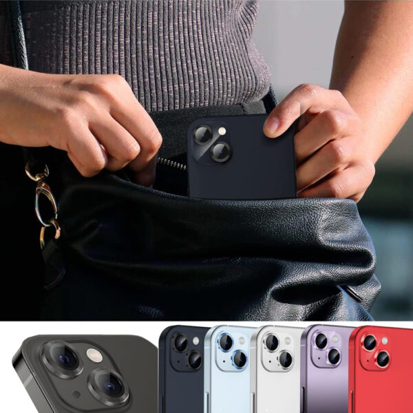 For iPhone 15 Plus Metal Ring Camera Lens Tempered Glass Screen Protector CMA002 - Image 6