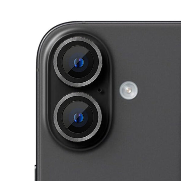 For iPhone 16 Plus Metal Ring Camera Lens Tempered Glass Screen Protector CMA002