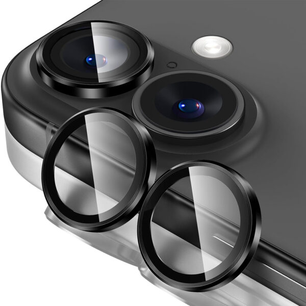For iPhone 16 Plus Metal Ring Camera Lens Tempered Glass Screen Protector CMA002 - Image 3