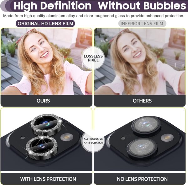 For iPhone 13 Glitter Sparkle Tempered Glass Camera Lens Protector CMA003 - Image 8