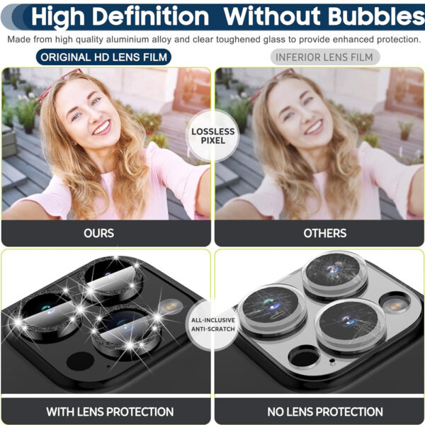 For iPhone 13 Pro Glitter Sparkle Tempered Glass Camera Lens Protector CMA003 - Image 8