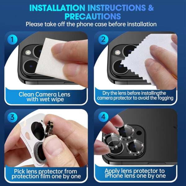 For iPhone 13 Pro Glitter Sparkle Tempered Glass Camera Lens Protector CMA003 - Image 9