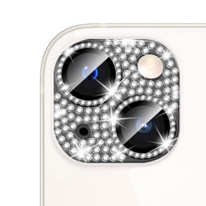 For iPhone 14 Bling Rhinestones Camera Cover Lens Tempered Glass Screen Protector