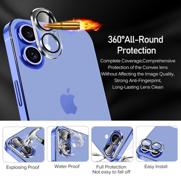 For iPhone 16 Plus Camera Lens Tempered Glass Screen Protector - Image 3