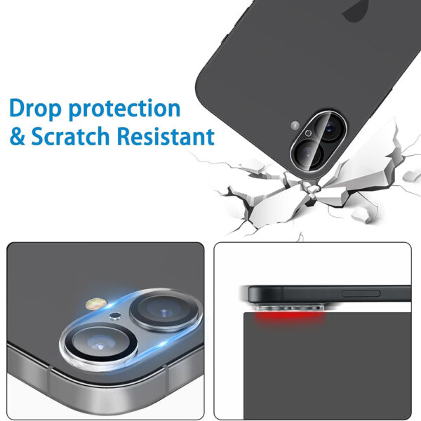 For iPhone 16 Plus Camera Lens Tempered Glass Screen Protector - Image 5