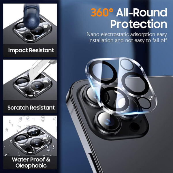 For iPhone 16 Pro Max Camera Lens Tempered Glass Screen Protector - Image 2