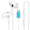 Wired Earbuds with USB-C Connector, In-Ear Headphones Earphones with Type-C Plug, Built-in Remote to Control Music/Phone Calls/Volume, Noise Canceling