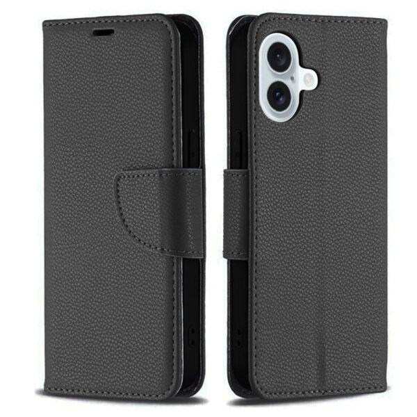 For iPhone 16 Plus Case Leather Flip Wallet Cover FWC134