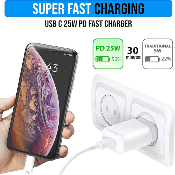 Single Type C Port Samsung 25W Wall Charger Home Power Adapter Cube A Grade - Image 2