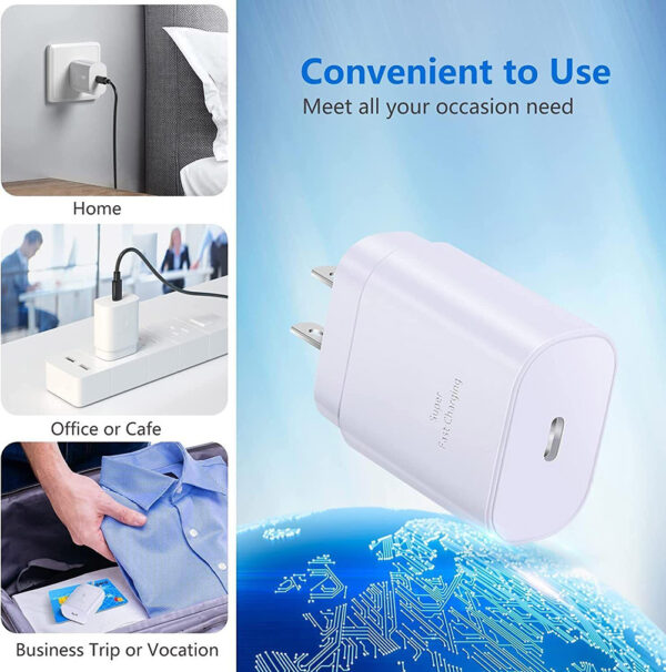 Single Type C Port Samsung 25W Wall Charger Home Power Adapter Cube A Grade - Image 3