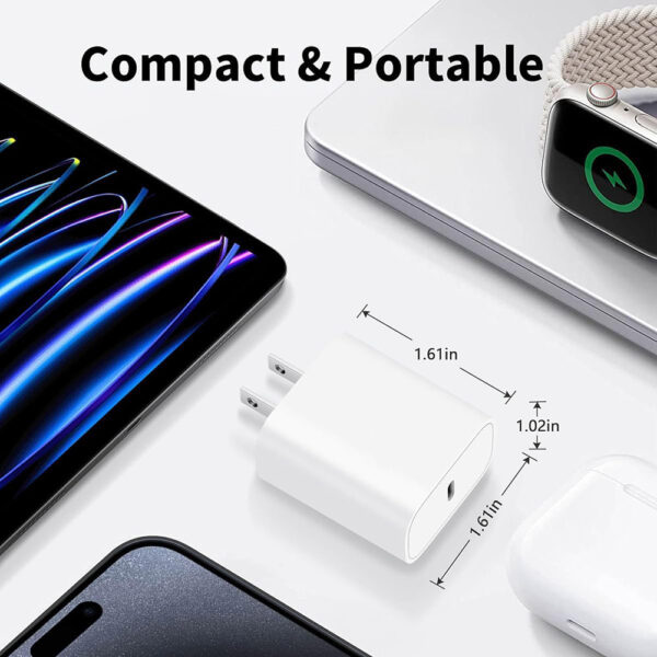 Single Type C Port 20W Wall Charger Home Power Adapter Cube A Grade - Image 4