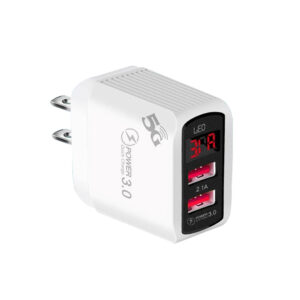 Dual USB Port Wall Charger Home Power Adapter Cube with LED Digital Display A Grade