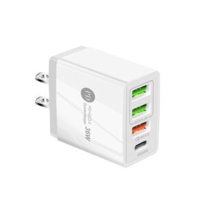 3 USB + 1 Type C Multi Port PD 36W Quick Fast Wall Charger Home Power Adapter Cube