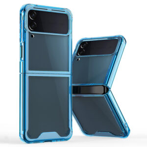 For Galaxy Z Flip4 Case 2 in 1 Clear Acrylic Hard Cover HDL131