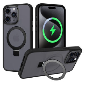 For iPhone 16 Pro Max Case with Magsafe Charging Stand Matt Hard Cover HDL138