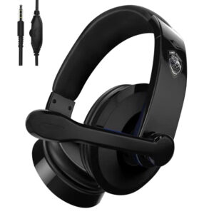 3.5mm Jack Wired Headphones, Over Ear Stereo Headset with Noise Reducing Boom Mic and in-Line Controls, for PS4/XBOX One/iPad/Latop/Mobile/Computer/Gaming