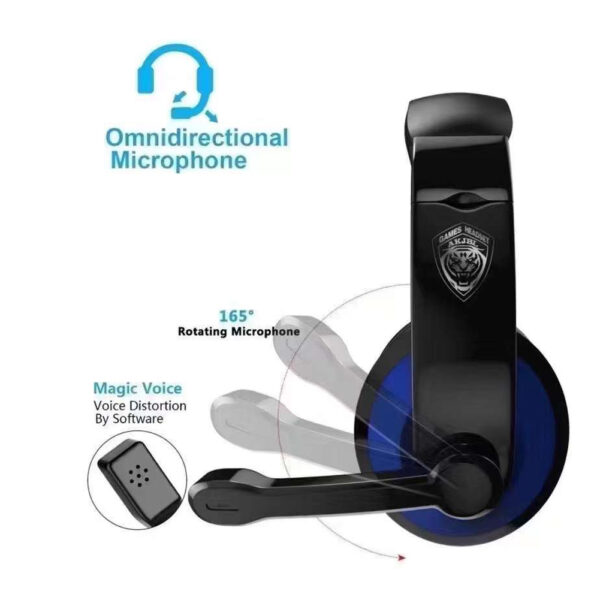 3.5mm Jack Wired Headphones, Over Ear Stereo Headset with Noise Reducing Boom Mic and in-Line Controls, for PS4/XBOX One/iPad/Latop/Mobile/Computer/Gaming - Image 2