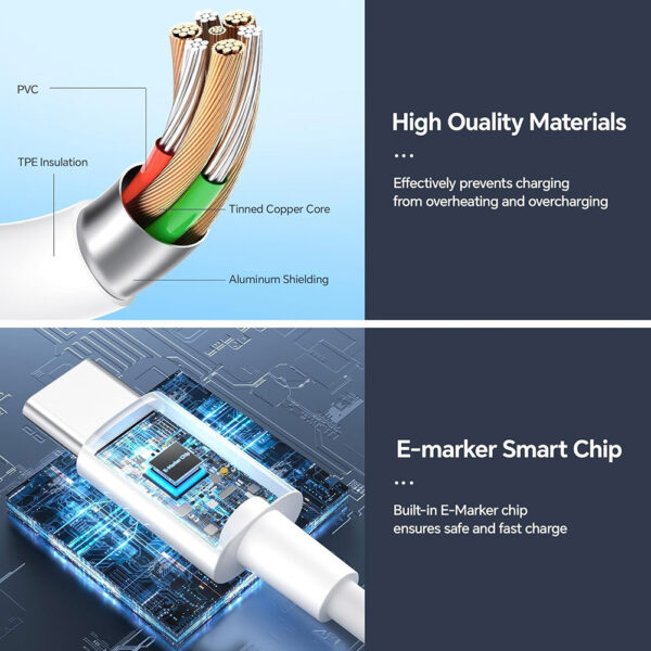 10ft / 3m USB-C to USB-C Fast Charger Cable Type C Quick Data Sync Cord - Image 3