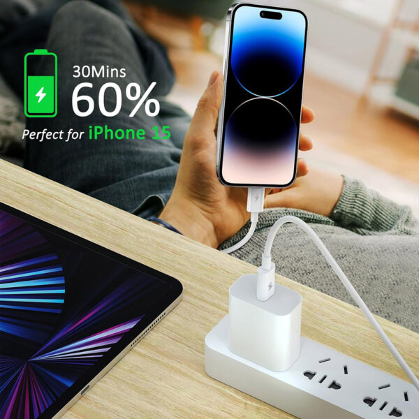 10ft / 3m USB-C to USB-C Fast Charger Cable Type C Quick Data Sync Cord - Image 4