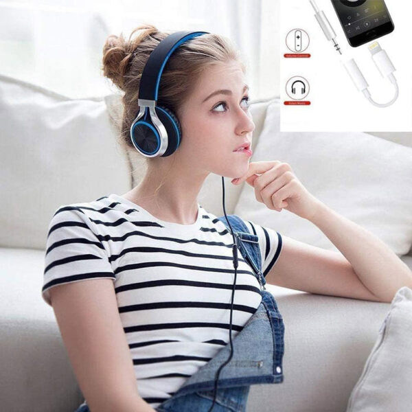 Lightning 8-Pin to 3.5mm Aux Headphone Jack Adapter for Apple iPhone 13/12/11/X/8/7 Series - Bluetooth Prompt, Music, Calls - Image 6