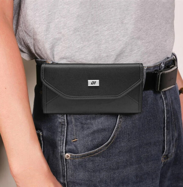For Universal 6.9 inch Phone Case Nylon Pouch Horizontal Holster Cover with Clip PCH91 - Image 7