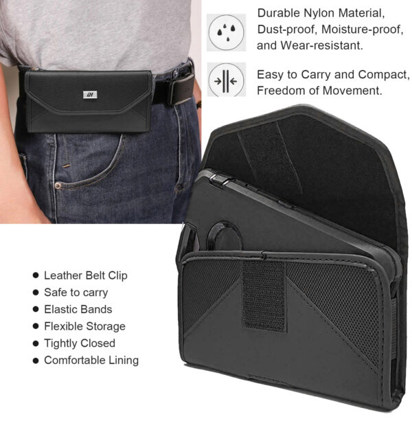 For Universal 4.7 inch Phone Case Nylon Pouch Horizontal Holster Cover with Clip PCH91 - Image 7